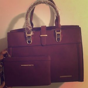 Faux leather satchel